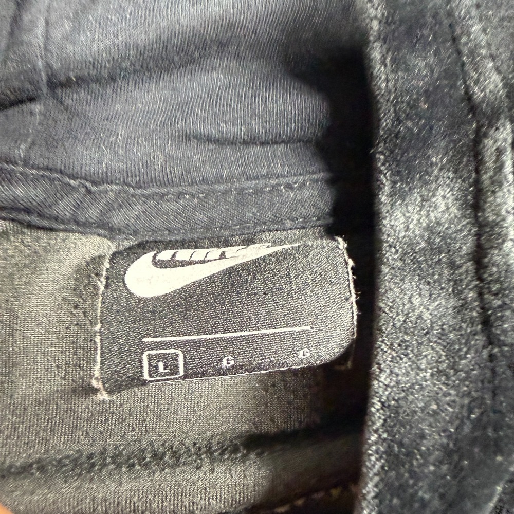 Nike‎ Hoodie Womens Large Black Velour Chevron Cropped Pullover Sweatshirt - Picture 2 of 8
